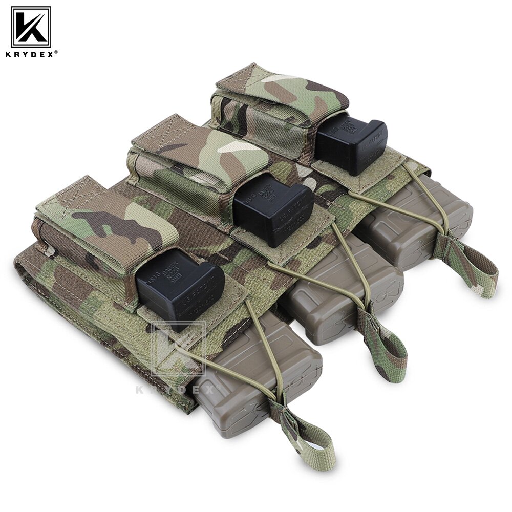 Molle Mag Pouch Double Magazine 5.56 9Mm - KRYDEX Tactical 9mm 5.56 M4 M16