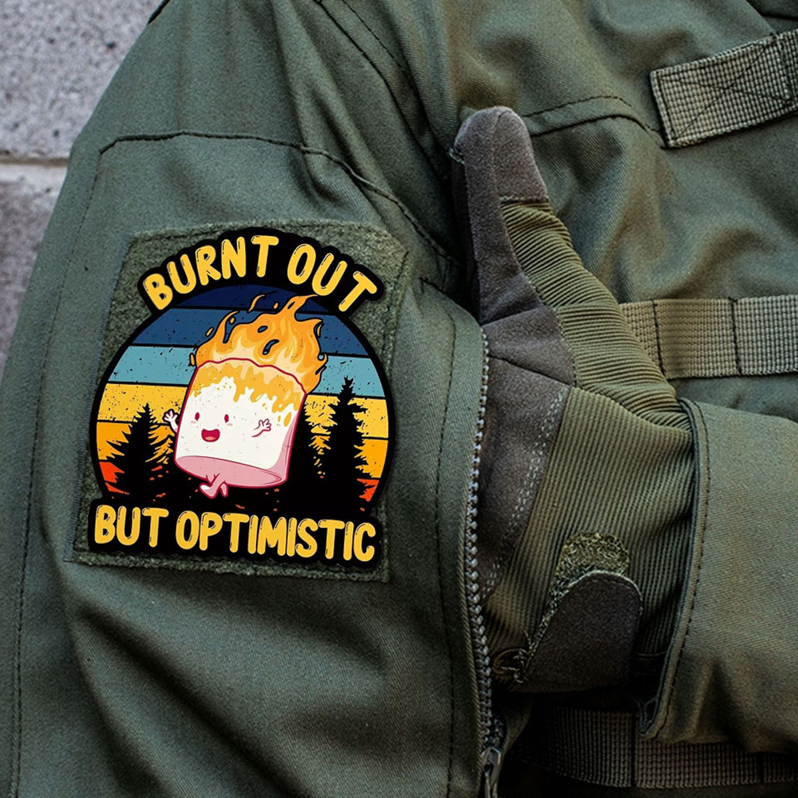 Burnt Out But Optimistic Tacti - Patch Morale Tactical Military Hook Loop 评论和价格